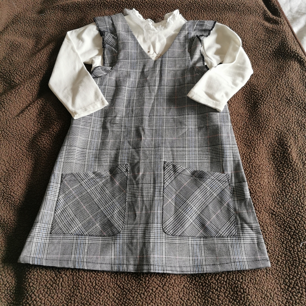 R&B JUMPER DRESS IN HOUNDSTOOTH 3-4y